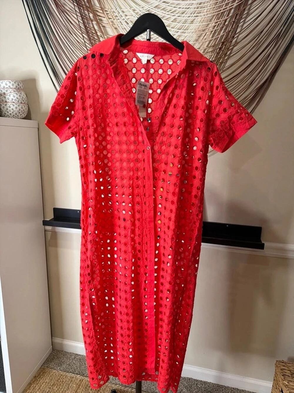 Adiva coral swim cover-up dress NWT cotton M 3133